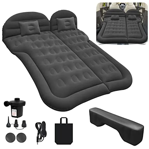 Acelectronic Auto Luftmatratze SUV Aufblasbare Matratze mit Pumpe MPV Air Bett Camping Auto Kissen Dickere Rücksitz Luftmatratze mit Zwei Kissen Für Camping Reisen Hinterhof Strand