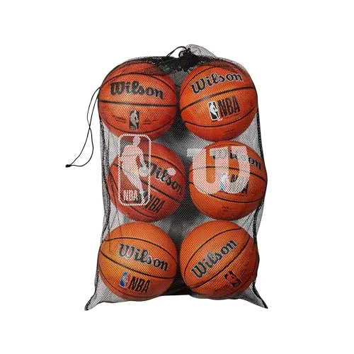 Wilson NBA 6 Ball Mesh Basketball Bag, Schwarz