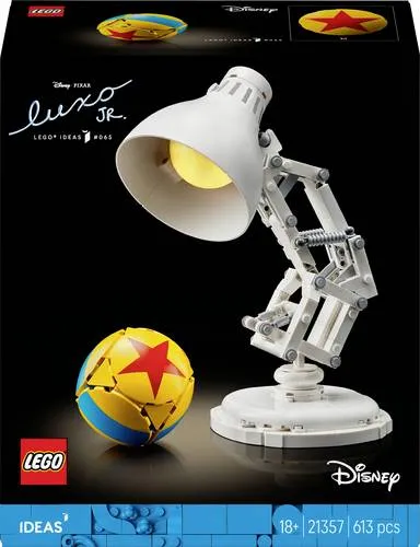 LEGO IDEAS Disney Pixar Luxo Jr. 21357 – Bauset für Erwachsene - Erlebe den ikonischen Luxo Jr. mit diesem LEGO Set (21357). Ideal zum Bauen und Ausstellen, inklusive beweglicher Minifigur und Disney Pixar Ball. Perfekt für kreative Erwachsene und Filmfans!