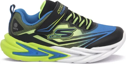 SKECHERS FLEX-GLOW ULTRA Kinder Sneaker - Sportliche Kinder Sneaker aus Lederimitat mit blinkender Funktion und Klettverschluss für einfaches An- und Ausziehen. Ideal für aktive Kids!