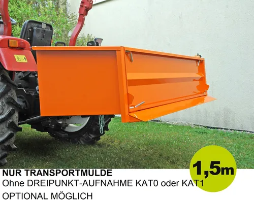 YERD Heck container Transport mulde Behälter 150 cm Box Kipp für Traktor kippbar