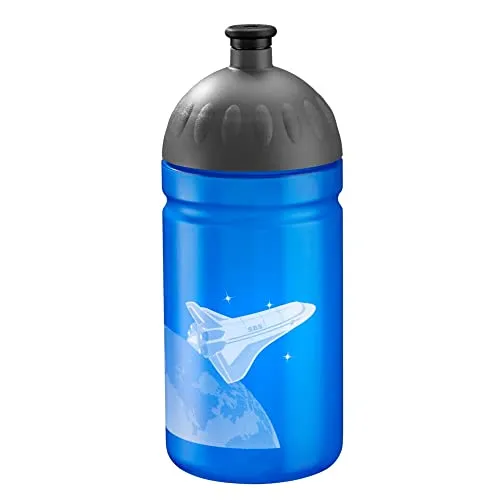 Step by Step Trinkflasche „Sky Rocket Rico“,blau, auslaufsicher, spülmaschinenfest, BPA-frei, für Schule, Kindergarten, heiße und kohlensäurehaltigen Getränke, für Jungen und Mädchen, 0,5 Liter