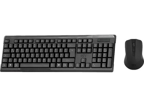 ISY IDE-2500, Tastatur & Maus Set, kabellos, Schwarz