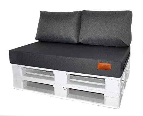 Mayaadi-Home Rückenkissen Indoor Outdoor MH-GD04 Dunkelgrau 60x40x10-20cm