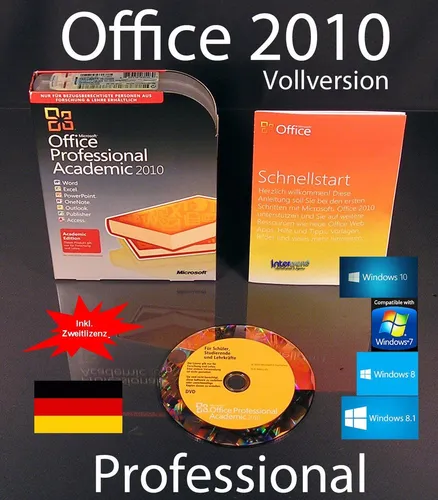 Produktbild Microsoft Office Professional 2010 Vollversion Box EDU Zweitinstallation OVP NEU