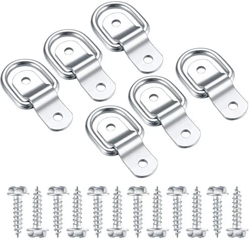 Stück D Ring Zurröse, D-Ring Zurring Aufbauring Ring, Anhänger Zubehör D Ringanker mit 12 Schrauben für Campingausrüstung, PKW, LKW, Boot 6
