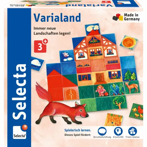 Selecta Varialand Legespiel für Kinder - Gesellschaftsspiel aus Holz, fördert Kreativität und motorische Fähigkeiten bei Kindern, ideal für spannende Spielstunden.