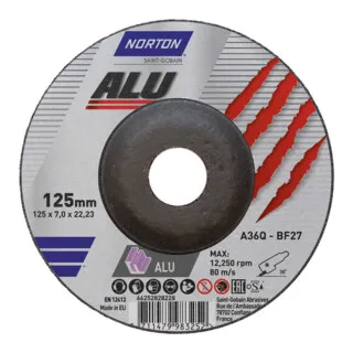 Norton Schruppscheibe Alu gekröpft 125x7,0 mm