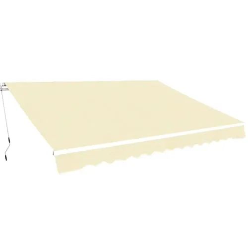 vidaXL Gelenkarmmarkise 400cm Cremeweiß - Robuster Sonnenschutz für Terrasse und Balkon - Markise aus strapazierfähigem Aluminium und wasserabweisendem Polyester, ideal für schattige Plätze im Garten. UV- und witterungsbeständig, einfach zu montieren.