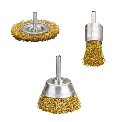 Wolfcraft Mini-Bürsten-Set 3-teilig Messing  Bürsten-Set