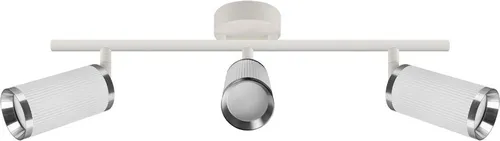 Deckenspot Metall GU10 verstellbar Weiß Chrom 3-flammig länglich Deckenstrahler
