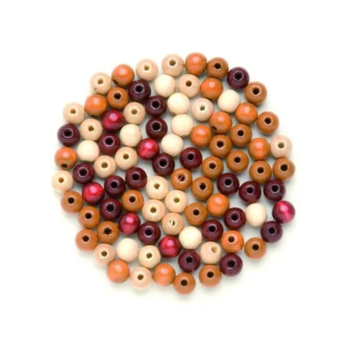 Glorex Holzperle braun-mix 8 mm  Schmuckbasteln