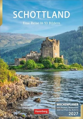 Schottland Wochenplaner 2027 - Eine Reise in 53 Bildern - Erleben Sie Schottland mit diesem wunderschönen Kalender von Stefan Schnebelt. 53 beeindruckende Bilder, ideal zur Planung und Inspiration für Ihre Reisen. Format: 355x250 mm, 108 Seiten.