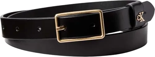 Calvin Klein Damen Gürtel mit Square Buckle, Schwarz, 80 cm von Calvin Klein