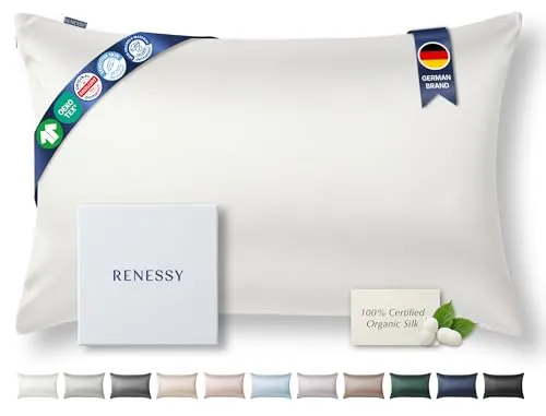 RENESSY Kissenbezug aus 100% Bio-Seide 50x75 cm in weiß von RENESSY