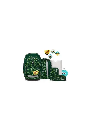 ergobag Pack Set Bundle ergonomischer Schulrucksack 7-teilig für Grundschule BärRex - Grün - Ergonomisch und anpassungsfähig – Der Schulrucksack mit höhenverstellbarem Tragesystem bietet optimalen Tragekomfort. Mit cleveren Fächern und stabiler Bodenwanne für Ordnung und Standfestigkeit. Inklusive 3 Kletties zur individuellen Gestaltung.