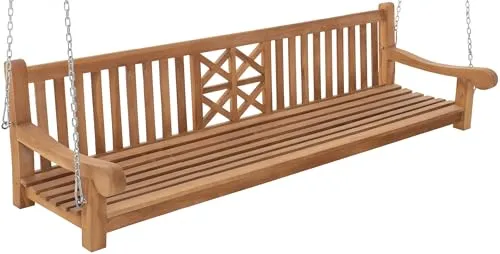 CLP Schaukelbank Farm I Teakholz Gartenschaukel 240 cm in braun von CLP