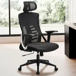 AMSTYLE Bürostuhl SPM1.447 - Komfortabler Stoffstuhl in Schwarz - Bürostuhl mit atmungsaktiver Rückenlehne und Lendenwirbelstütze für eine gesunde Sitzhaltung. Ideal für lange Arbeitstage mit bis zu 8 Stunden Sitzkomfort.