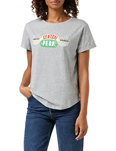 FRIENDS Damen Central Perk T-Shirt, Grau (Sports Grey SPO), Large