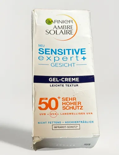 Garnier Ambre Solaire Sensitive expert+, Gesicht Gel-Creme LSF 50+, 50 ml