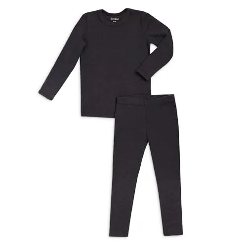 Ehrenkind® Funktionsunterwäsche | Kinder Set aus 100% Merino Schurwolle k.b.T | Thermowäsche Jungen & Mädchen | Skiunterwäsche Winter | Made in Europe | Oeko-TEX® Zertifiziert | Anthrazit | 110/116