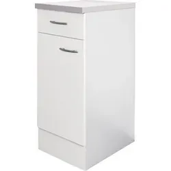 Flex Well Unterschrank Wito mit Schublade und Drehtür - Küchenschrank in elegantem Weiß, ideal für optimale Stauraumnutzung mit kompakter Größe von 30 x 60 x 85 cm.