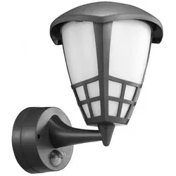 Maclean Außen-Wandleuchte MCE518, Außenwandleuchte mit Bewegungsmelder IP65 E27 grau mit LED-Glühbirne MCE284 WW warmweiß 720lm | 16.9 cm x 24.7 cm x 21.6 cm