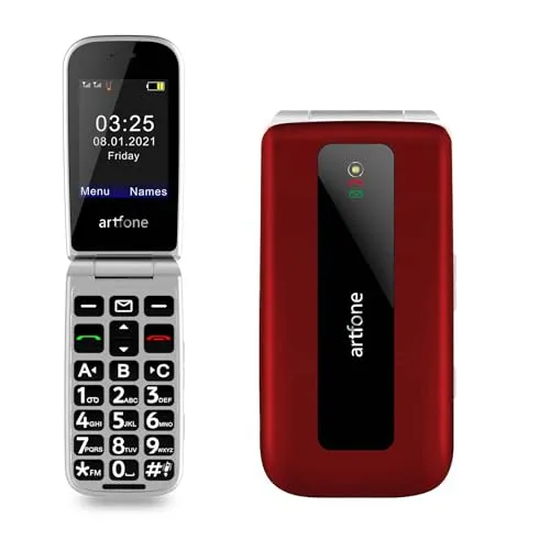 Artfone F20 Mobiltelefon für Senioren - Seniorenhandy mit Klappdeckel, großen Tasten und SOS-Taste für Sicherheit. Hohe Lautstärke und lange Akkulaufzeit machen es ideal für ältere Menschen.