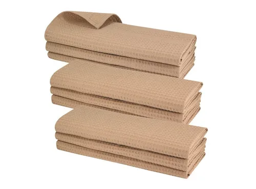 Engelland Geschirrtuch Poliertuch 9-tlg. Waffel-Pique - Geschirrtücher aus 100 % Baumwolle mit Waffel-Pique-Webmuster, extrem saugfähig und fusselfrei, ideal für Geschirr, Glas und mehr. Integrierte Aufhängeschlaufe für einfache Aufbewahrung.