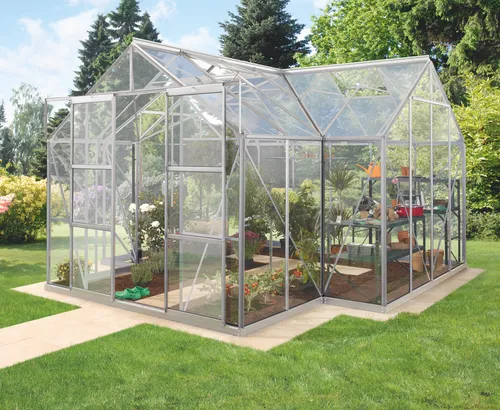 Vitavia Gewächshaus Sirius Alu-eloxiert - Garten-Zubehör: Premium-Gewächshaus mit 3 mm Einscheibensicherheitsglas, ideal für Pflanzen und als Wintergarten für die ganze Familie.