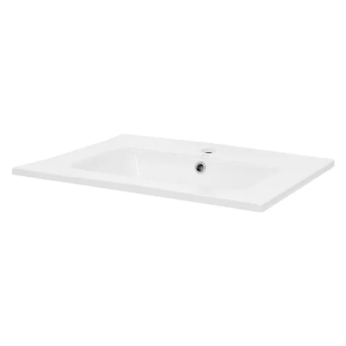 ML-Design Keramik Waschbecken Weiß 61x16,5 cm - Einbauwaschbecken aus hochwertiger Keramik, zeitloses Design und pflegeleicht, ideal für modernes Badezimmer oder Gäste-WC.