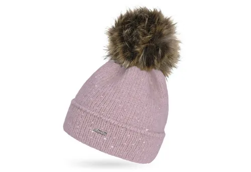 Neverless Bommelmütze Damen Strick-Mütze mit Fellbommel und Innenfutter Fleece Kunstfell