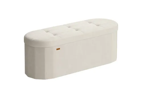 SONGMICS Sitzhocker mit Stauraum, faltbare Fußbank