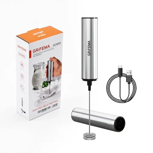 GRIFEMA Milchaufschäumer Elektrisch Aufladbar Hand Milchmixer