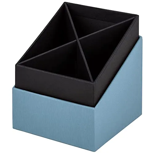 Rössler SOHO Stifteköcher | Stifte Organizer | Stiftehalter Schreibtisch | Büro Organizer | Schreibtisch Zubehör | Büro Zubehör | 86 x 86 x 100 mm | 1 Stück | Farbe: Blau | Denim