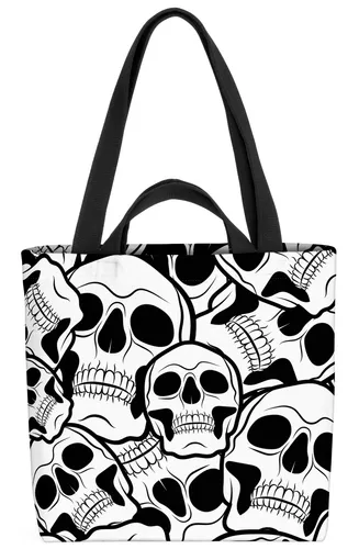 Totenkopf Biker Skelett Tasche Rocker Skull Toten-Kopf Schädel Knochen Tattoo