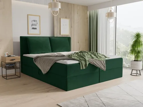 Sofnet Boxspringbett Egro mit Bettkästen und Topper - Boxspringbett Egro, 140x200 cm, mit zwei praktischen Bettkästen für optimale Stauraumnutzung. Komfortable Bonell-Matratze und hochelastischer Topper sorgen für erholsamen Schlaf.