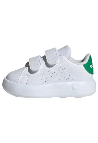 adidas Jungen Unisex Kinder Advantage Shoes - Tennisschuhe in Cloud White/Green - Sneaker mit recyceltem Synthetik-Obermaterial, optimaler Dämpfung und weichem Tragegefühl, ideal für aktive Kinder.