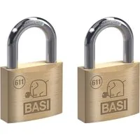 Basi - Vorhangschloss - SET - 2x VHS 611 - 30 mm - Gleichschließend - inkl. 2 Schlüssel pro Schloss - Messinggehäuse