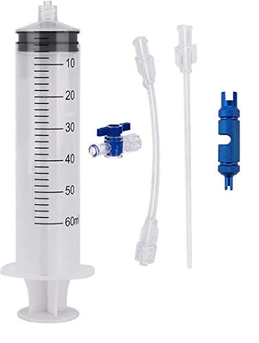 Lenxnmy Fahrrad Tubeless Sealant Injector Spritze und Presta Valve Core Removal Tool von Designed for Stans No Tubes Sealant und andere Dichtungsmittel (60 ml)