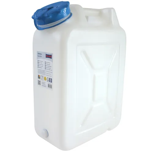 Hünersdorff Wasserkanister Weithalskanister 818200 - 22 Liter, robuster Kunststoff mit UV-Schutz und extra großer Öffnung für einfaches Befüllen und Entleeren