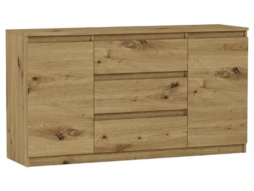 Elegante Kommode Eiche Artisan 140 x 40 x 76 cm