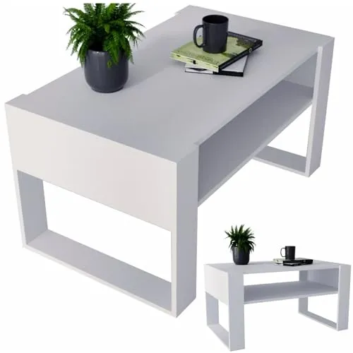 CraftPAK Wohnzimmer Tisch für Couch - Beistelltisch aus hochwertigem Holzwerkstoff, kratzresistent und ideal für modernes Wohndesign mit zusätzlicher Ablagefläche.