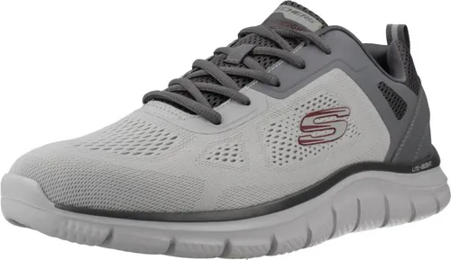 Skechers Herren Track Broader Platform - Grauer Netzstoff Sneaker - Herren-Sneaker mit PU-Rand und atmungsaktivem Netzstoff, ideal für Komfort und Stil im Alltag.