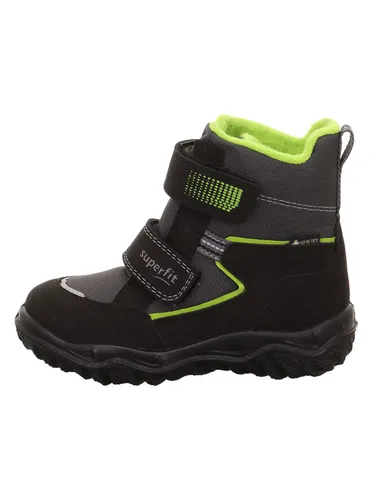 Superfit Husky schwarz/hellgrün (0010) 30 - Wasserdichte Kinder-Winterboots mit GORE-TEX Membran, ideal für Freizeit und Camping. Reflektierende Details sorgen für Sicherheit, während die herausnehmbare Einlegesohle für individuellen Komfort sorgt.
