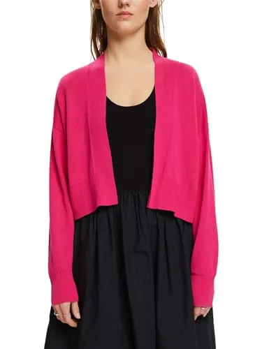 ESPRIT Damen Strickjacke 044ee1i316 in Pink Fuchsia, XL - Strickjacke für Damen von ESPRIT, modisch und bequem für einen lässigen Look.