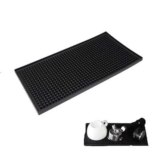 Shirene Tampermatte,Barmatte Kaffee Tamper Mat PVC Tamperstation Mats Pads 15 x 30 cm Gummi Abtropfmatte Geschirr Überlaufmatte Schnell Trocknend für Bar Küche Café Restaurants Theke