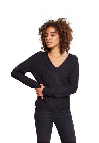 Urban Classics Damen TB2356 Back Lace Up Sweater - Pullover für Damen mit auffälligem Rückenschnürung, stilvoll und bequem, erhältlich in Schwarz und Grau, Größen XS bis 5XL.