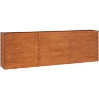 vidaXL Hochbeet Rostig 240x40x77 cm aus Cortenstahl - Hochbeet aus wetterfestem Cortenstahl, rostet über die Zeit und bietet eine robuste, wartungsfreie Lösung für Gartenliebhaber. Ideal für Gemüse, Kräuter und Blumen.