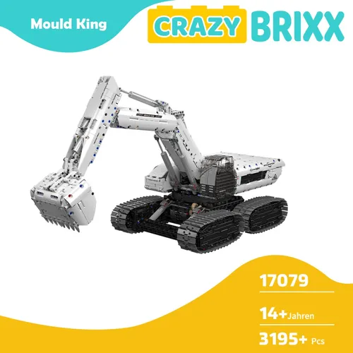Mould King 17079 Bagger Bausatz Baustelle Ferngesteuert Klemmbausteine RC
